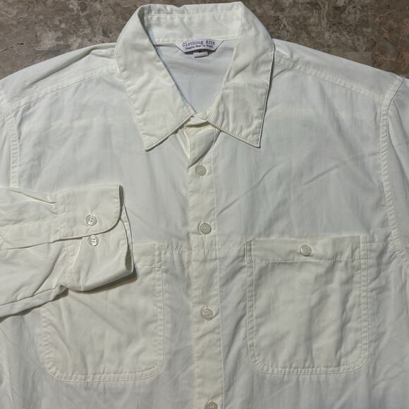 Clothing Arts Shirt Mens Medium White Cream P Cubed Button Up Travel - Picture 1 of 11